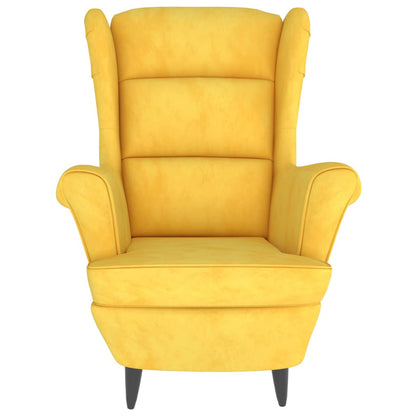 Fauteuil Fluweel Mosterdgeel Zonder voetensteun