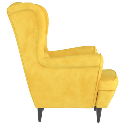 Fauteuil Fluweel Mosterdgeel Zonder voetensteun