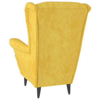 Fauteuil Fluweel Mosterdgeel Zonder voetensteun