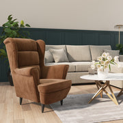Fauteuil fluweel bruin 78x90x96,5 cm