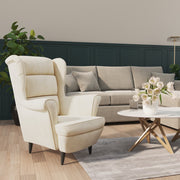 Fauteuil fluweel 78x90x96.5 cm crèmewit