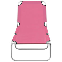 Ligbed Inklapbaar Staal En Stof Roze