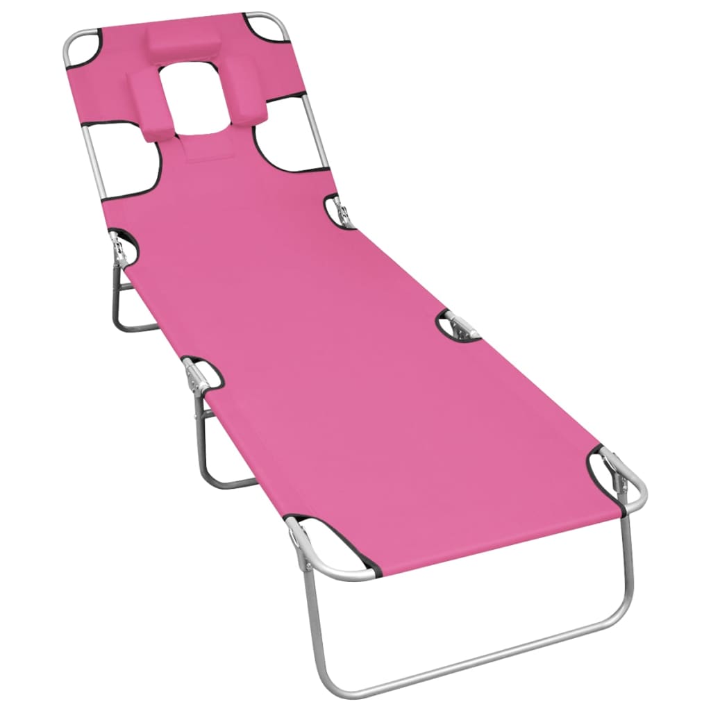Ligbed Inklapbaar Met Hoofdkussen Staal Magenta magento pink