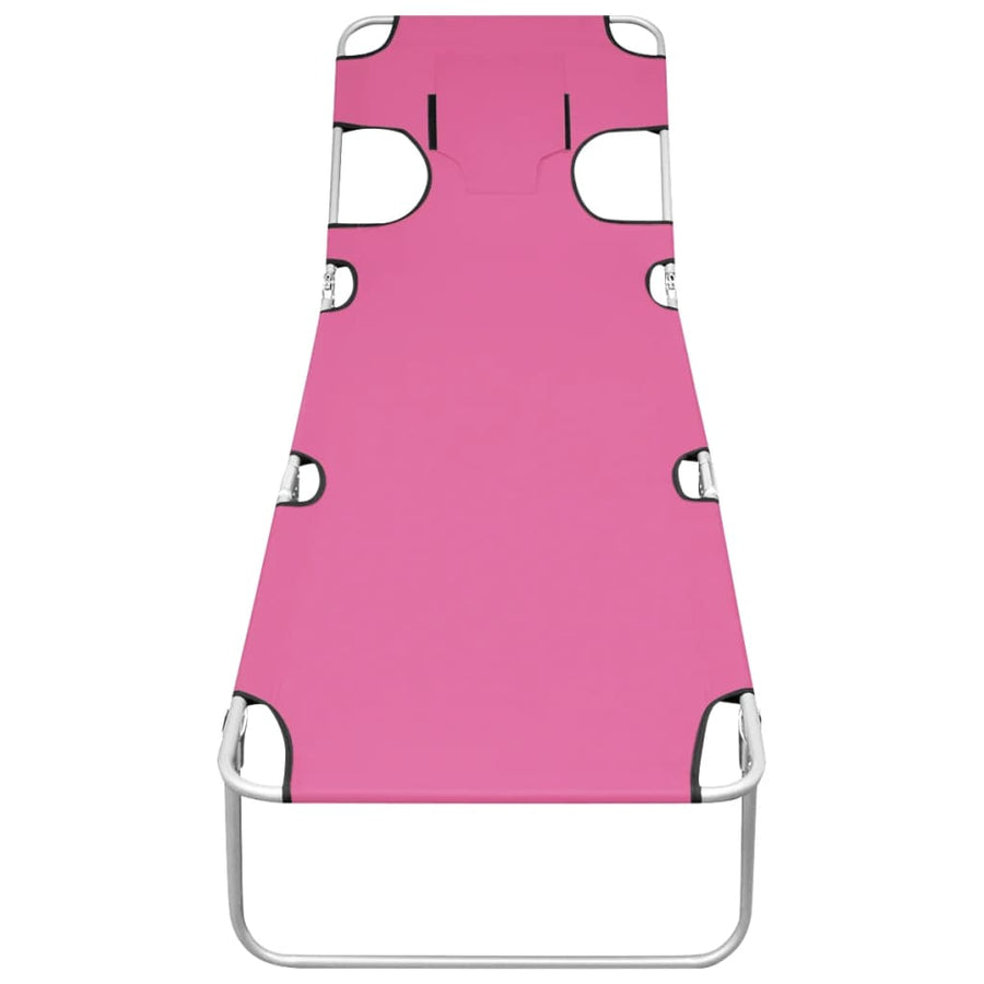 Ligbed Inklapbaar Met Hoofdkussen Staal Magenta magento pink