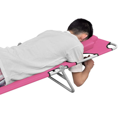 Ligbed Inklapbaar Met Hoofdkussen Staal Magenta magento pink