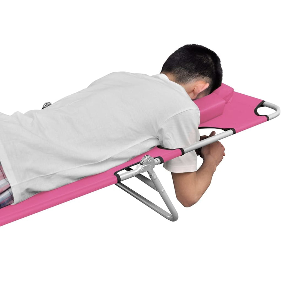 Ligbed Inklapbaar Met Hoofdkussen Staal Magenta magento pink
