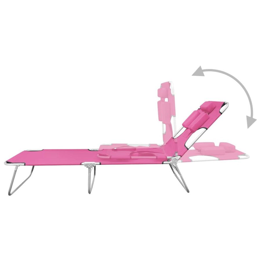 Ligbed Inklapbaar Met Hoofdkussen Staal Magenta magento pink