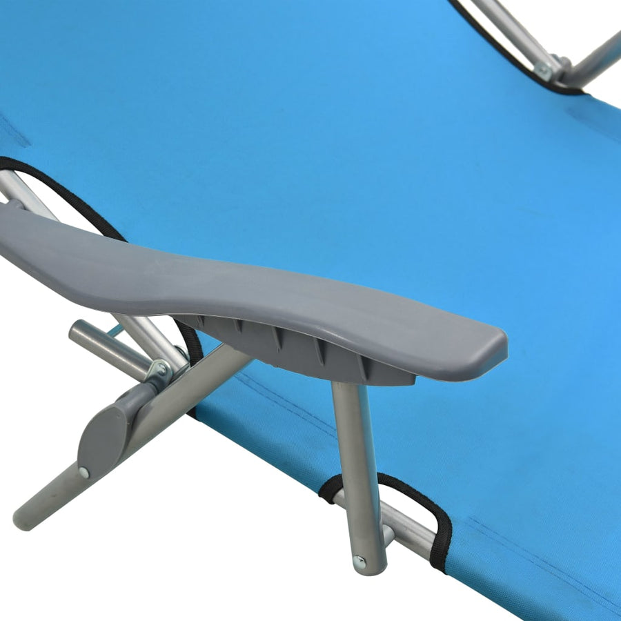 Ligbed Met Luifel Staal Staal Blauw