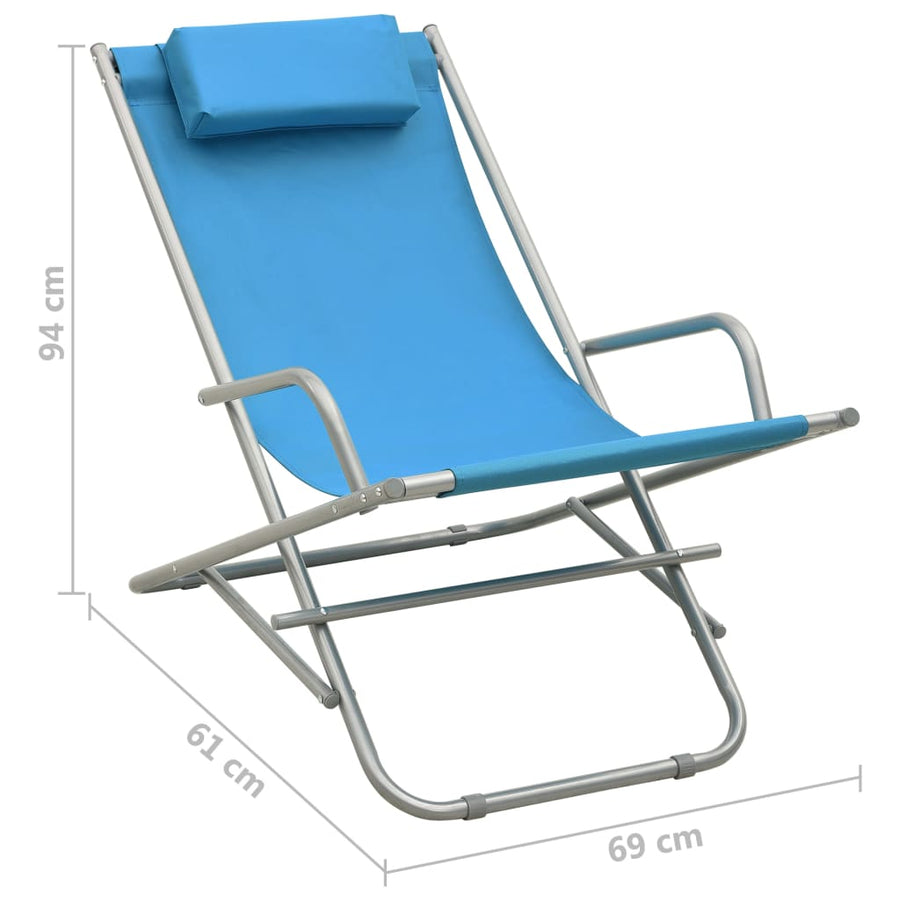 Klapstoelen Staal Blauw lichtblauw