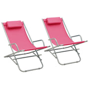 Klapstoelen 2 st roze staal 69x61x94 cm