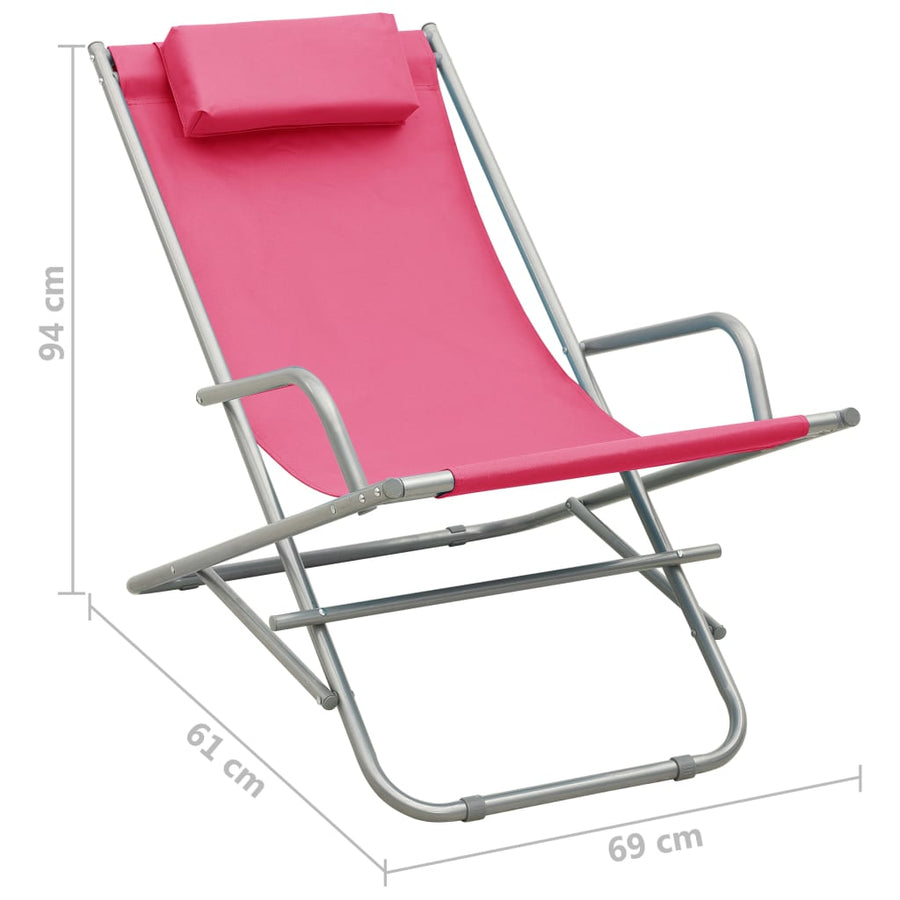 Klapstoelen Staal Roze