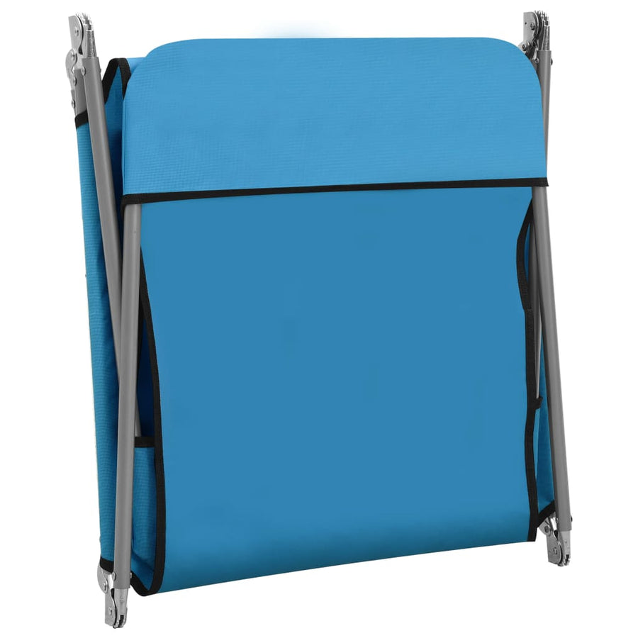 Ligbedden Inklapbaar Staal En Stof Blauw