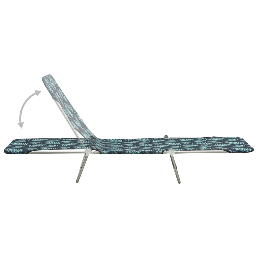 Ligbedden Inklapbaar Staal En Stof Bladpatroon Multikleur