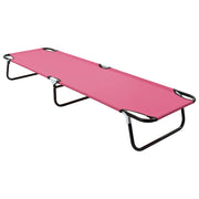 Ligbed inklapbaar staal roze 190x58x28 cm