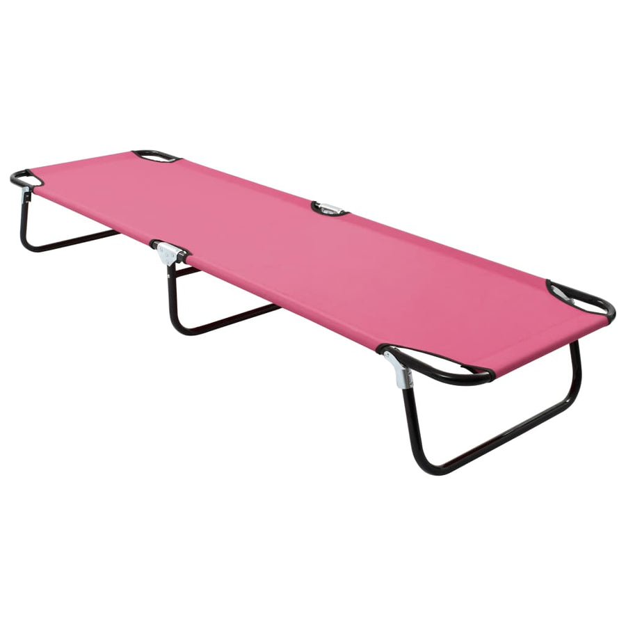 Ligbed Inklapbaar Staal Roze