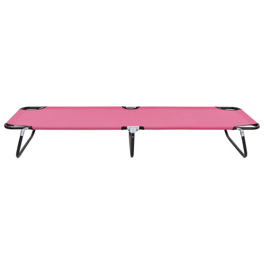 Ligbed Inklapbaar Staal Roze