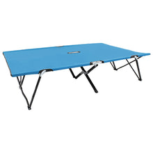 Ligbed 2-Persoons Inklapbaar Staal Blauw