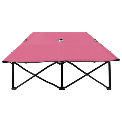 Ligbed 2-Persoons Inklapbaar Staal Roze
