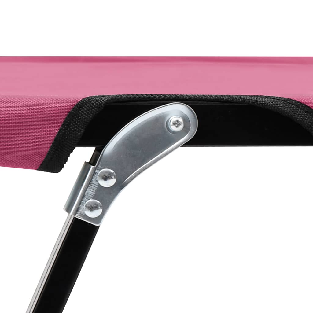 Ligbed 2-Persoons Inklapbaar Staal Roze