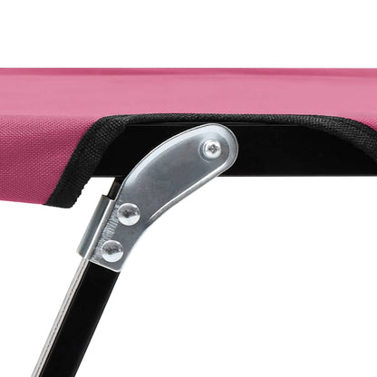 Ligbed 2-Persoons Inklapbaar Staal Roze