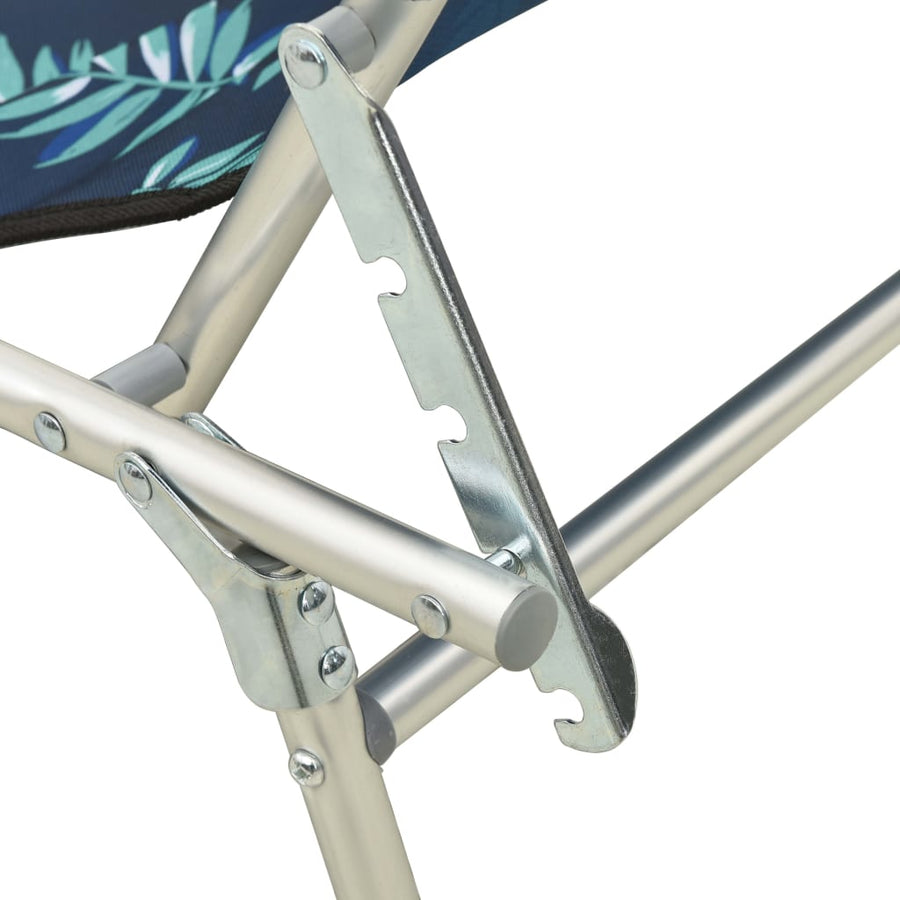 Ligbed Inklapbaar Met Luifel Aluminium Bladpatroon
