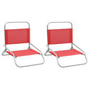Strandstoelen 2 st rood 51x61x58 cm