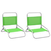 Strandstoelen 2 stuks inklapbaar groen