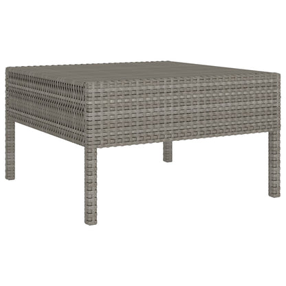 3-Delige Loungeset Met Kussens Poly Rattan Grijs