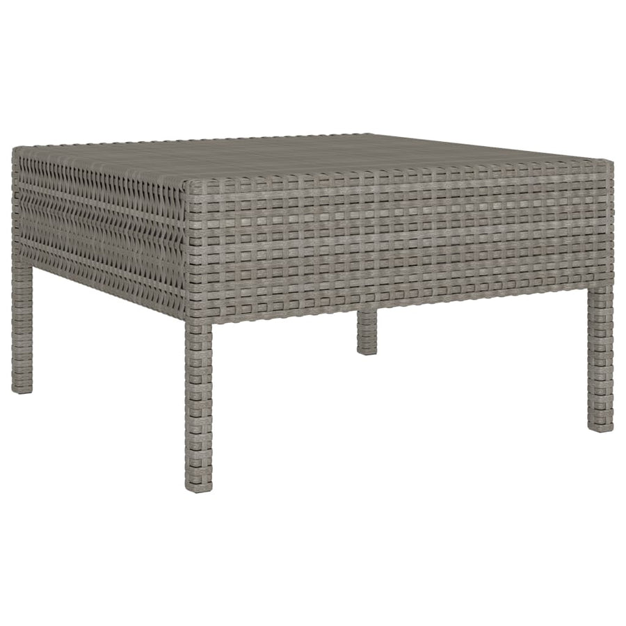 3-Delige Loungeset Met Kussens Poly Rattan Grijs