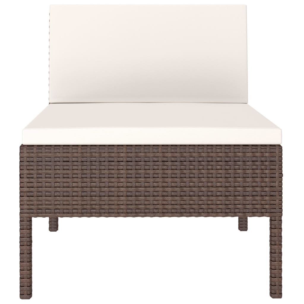 Tuinstoelen Met Kussens Poly Rattan 1 Bruin