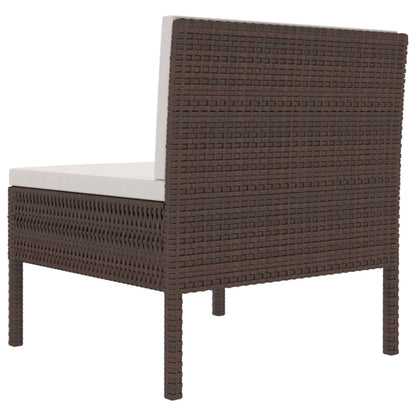 Tuinstoelen Met Kussens Poly Rattan 1 Bruin