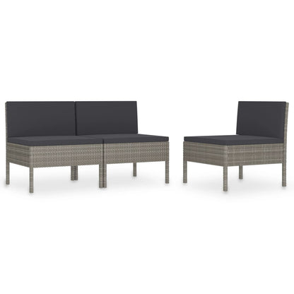 Tuinstoelen Met Kussens Poly Rattan Grijs