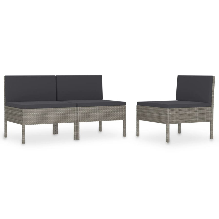 Tuinstoelen Met Kussens Poly Rattan Grijs