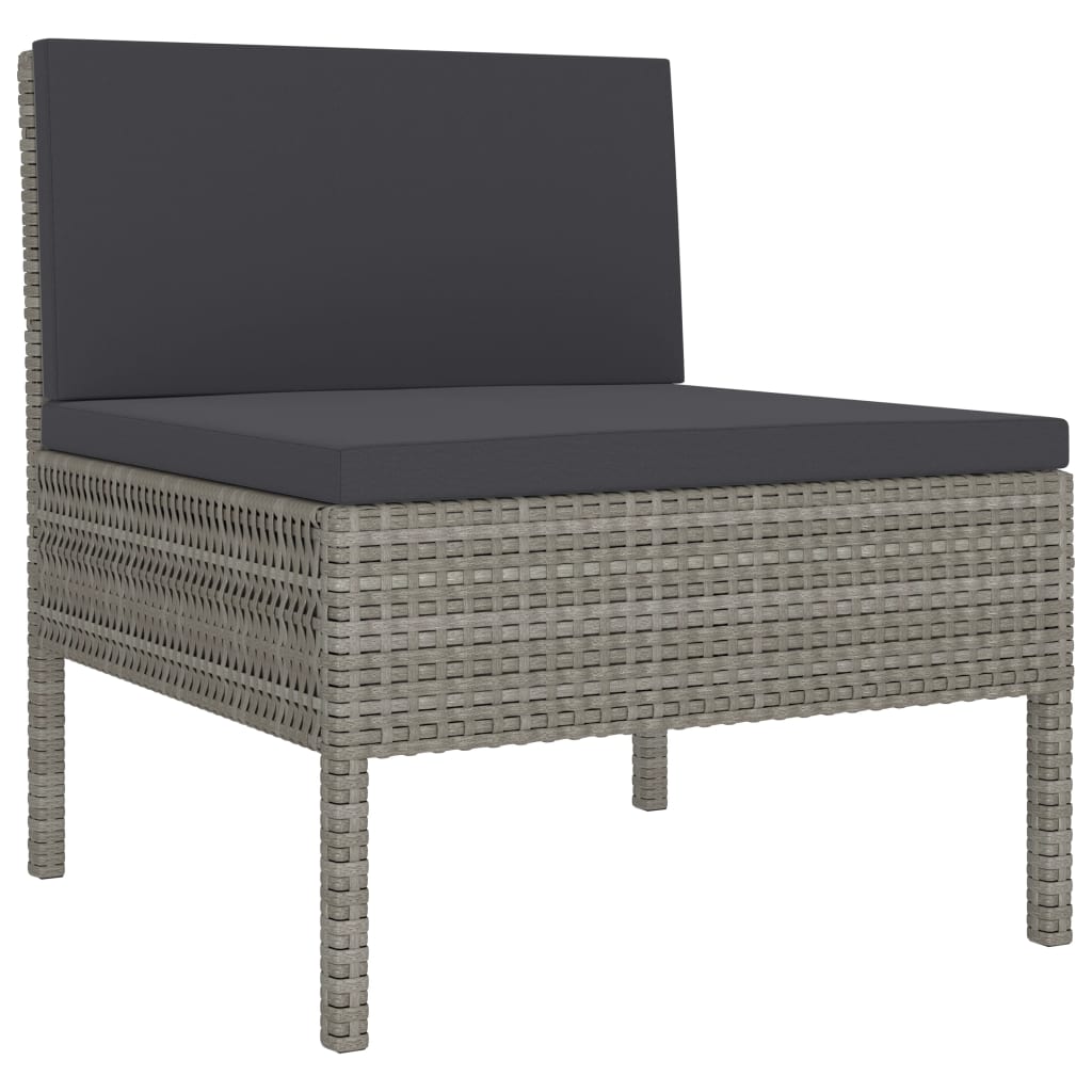 Tuinstoelen Met Kussens Poly Rattan Grijs