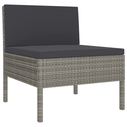 Tuinstoelen Met Kussens Poly Rattan Grijs