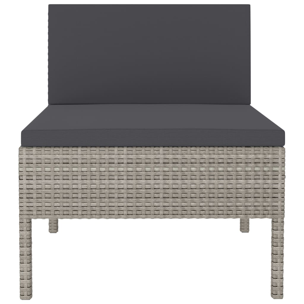 Tuinstoelen Met Kussens Poly Rattan Grijs