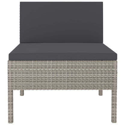 Tuinstoelen Met Kussens Poly Rattan Grijs