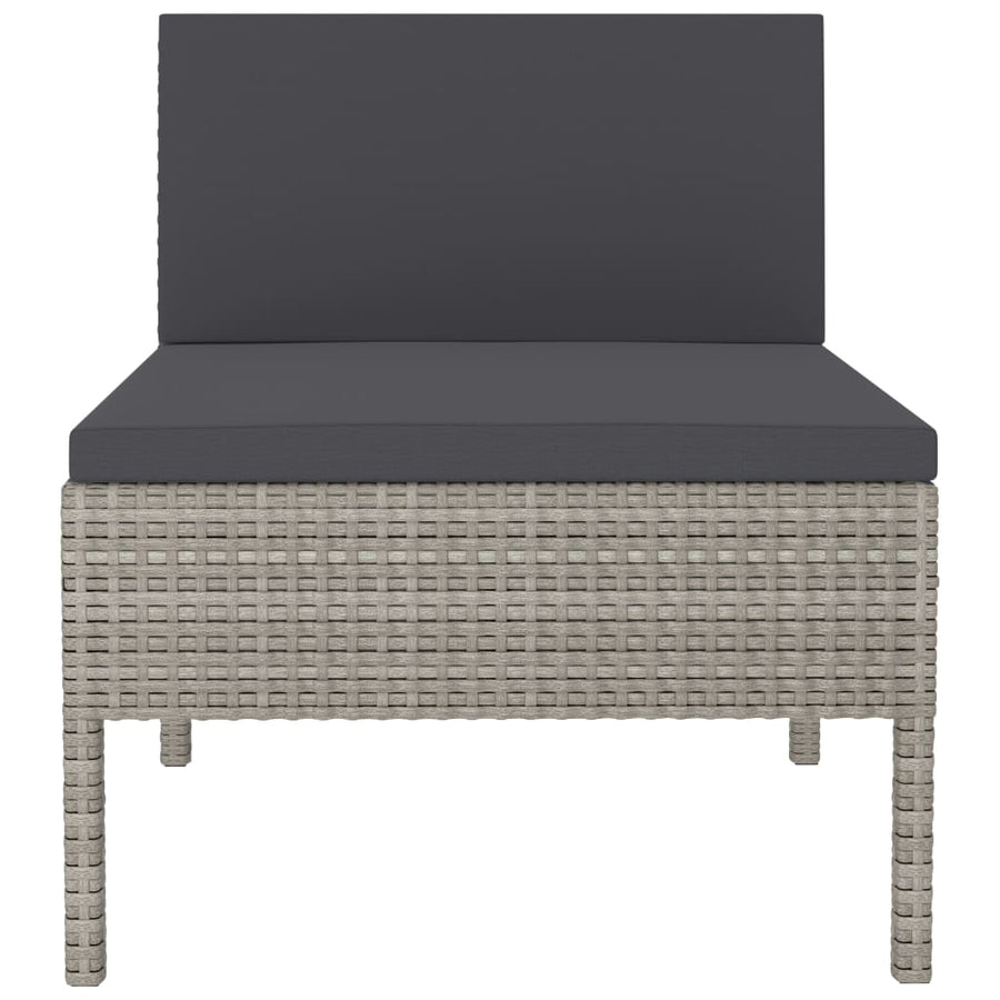 Tuinstoelen Met Kussens Poly Rattan Grijs