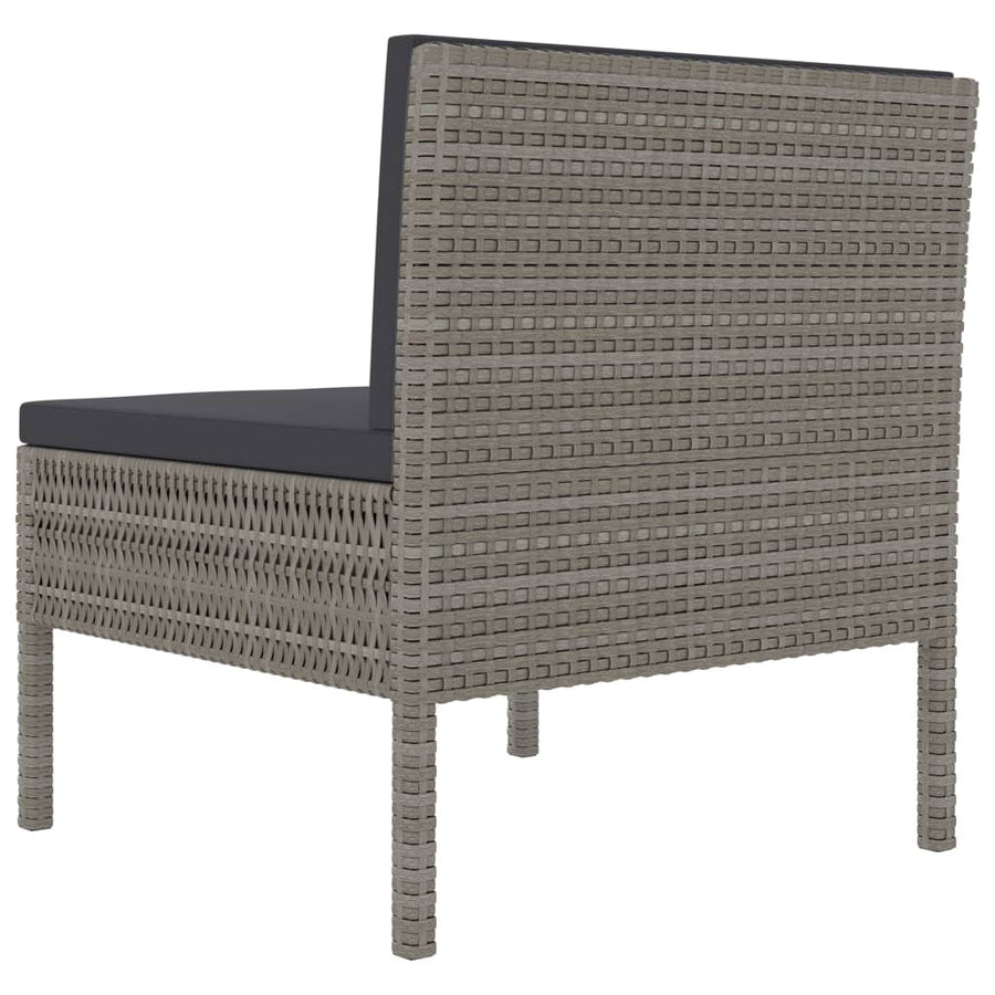 Tuinstoelen Met Kussens Poly Rattan Grijs