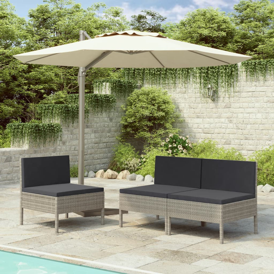 Tuinstoelen Met Kussens Poly Rattan Grijs