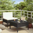 Loungeset 2-delig poly rattan zwart