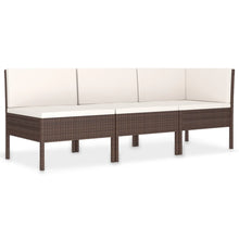 -Delige Loungeset Met Kussens Poly Rattan Bruin