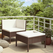 Loungeset poly rattan 2-delig bruin