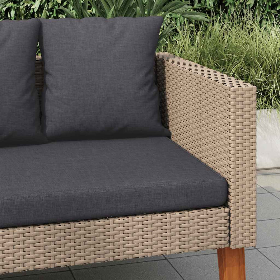 Tuinbank 2-Zits Met Kussens Poly Rattan 1