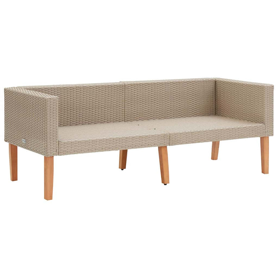 Tuinbank 2-Zits Met Kussens Poly Rattan 1