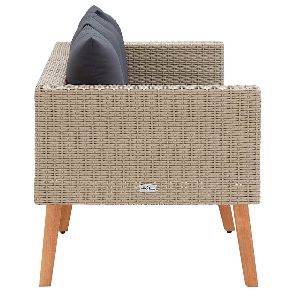 Tuinbank 2-Zits Met Kussens Poly Rattan 1