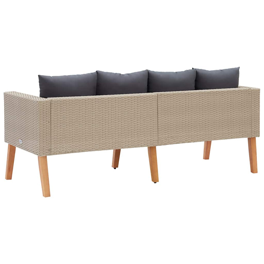 Tuinbank 2-Zits Met Kussens Poly Rattan 1
