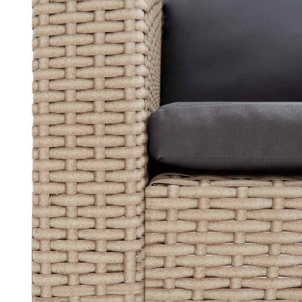 Tuinbank 2-Zits Met Kussens Poly Rattan 1