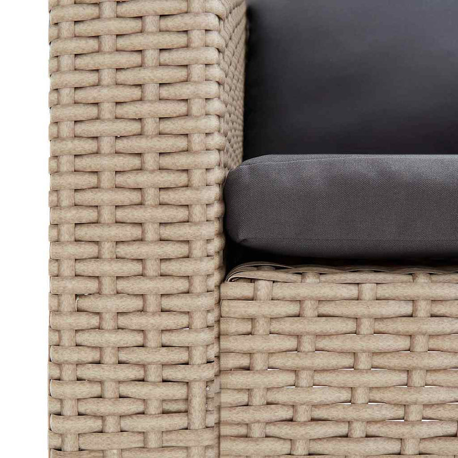 Tuinbank 2-Zits Met Kussens Poly Rattan 1