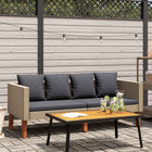 Tuinbank 2-zits poly rattan beige met kussens